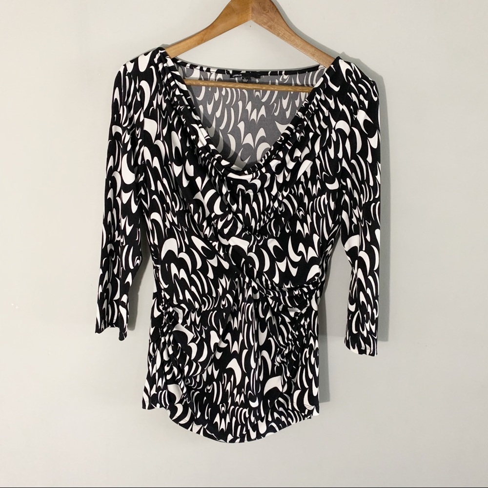 Chaus Large Black and White Blouse Women